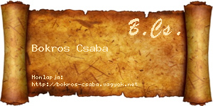 Bokros Csaba névjegykártya