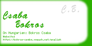 csaba bokros business card